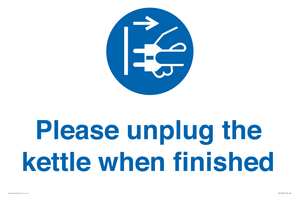 Please unplug the kettle when finished